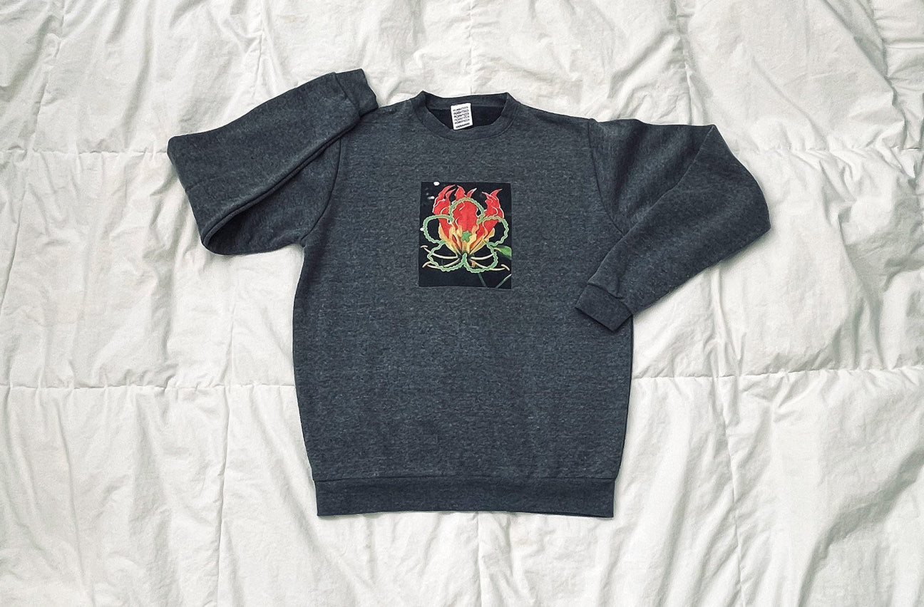 FIRE FLOWER ASH CREWNECK