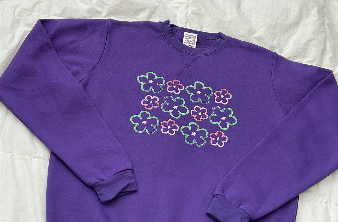 HIBISCUS FIELD PURPLE CREWNECK