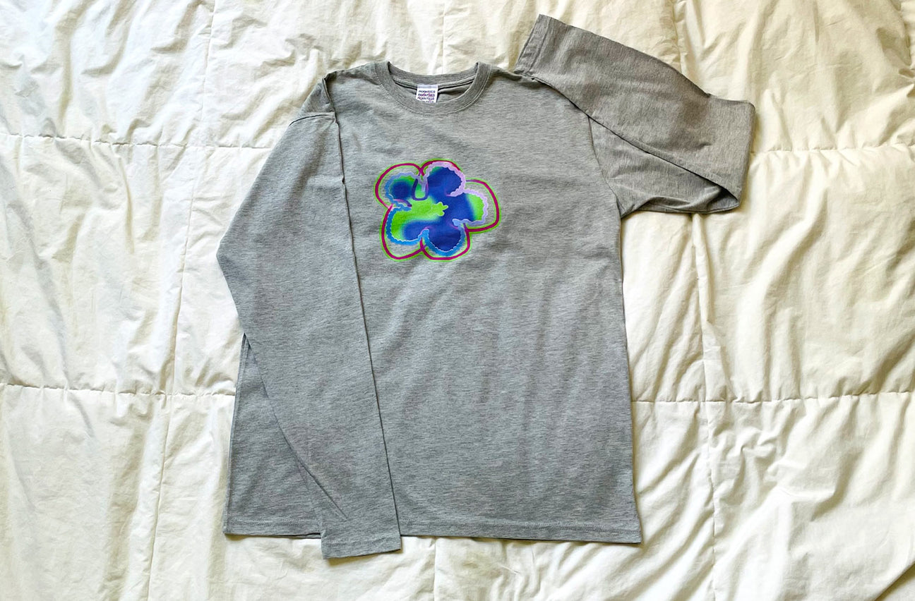 BLUSHED BUTTERCUP HEATHER GREY LONG SLEEVE
