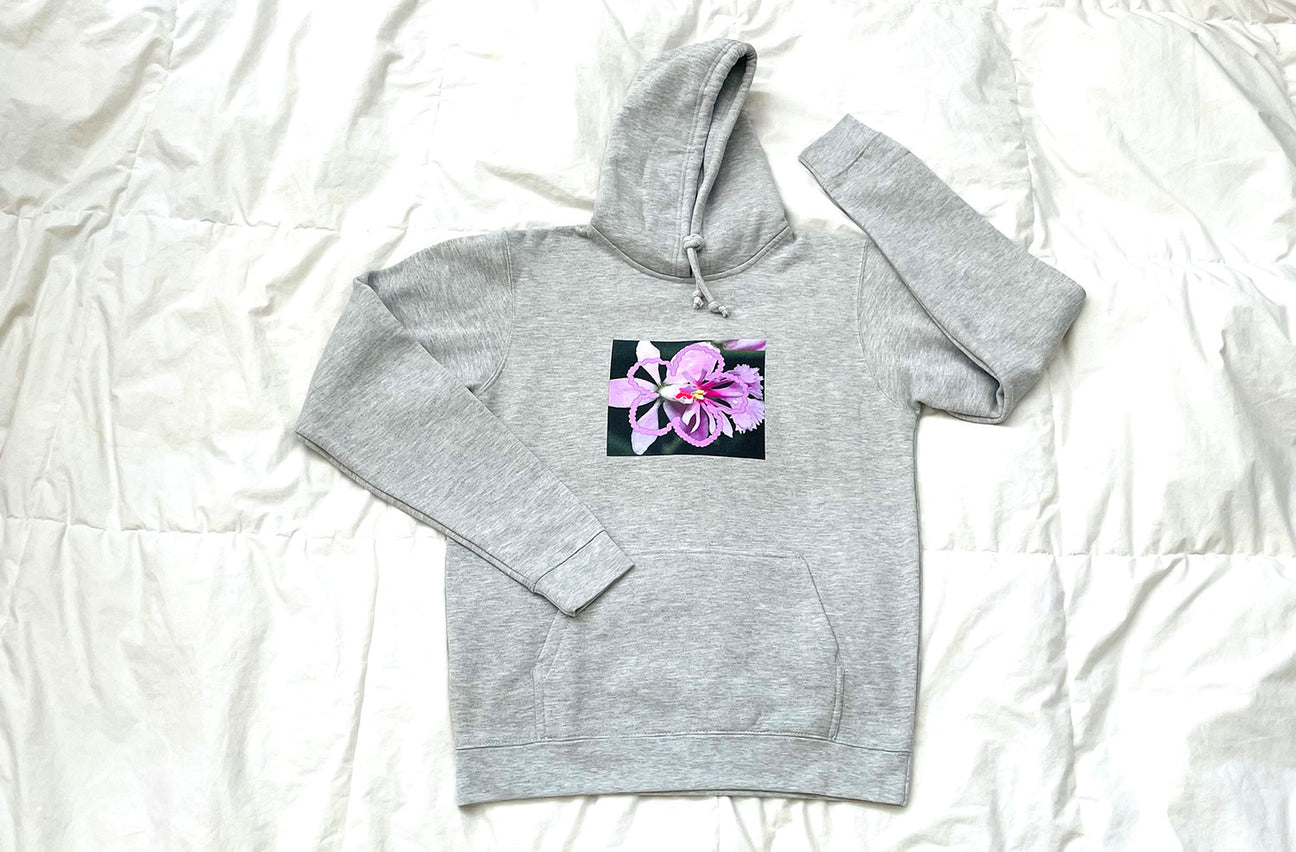 SENSUAL ORCHID HEATHER GREY HOODIE