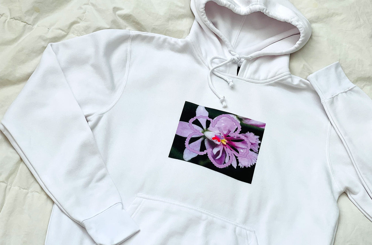 SENSUAL ORCHID WHITE HOODIE