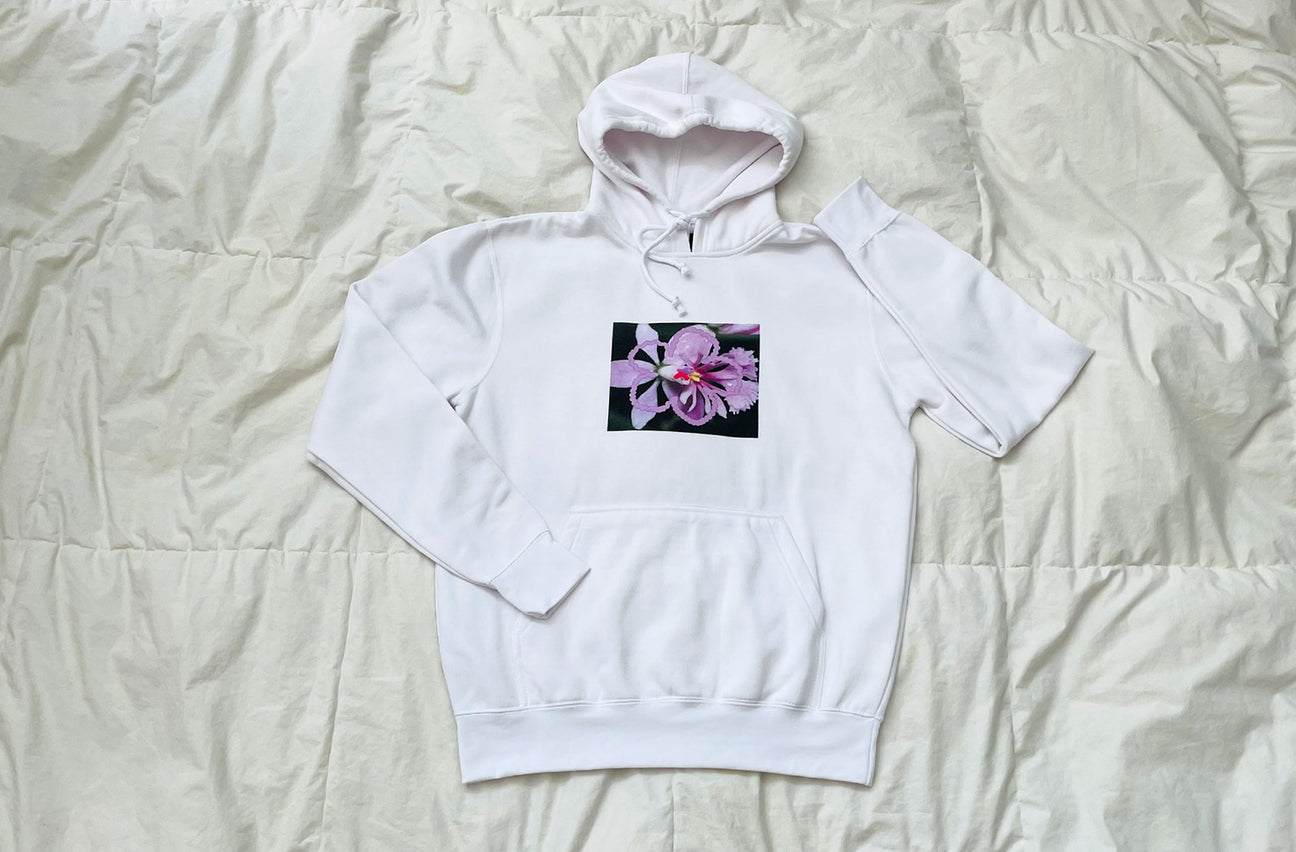 SENSUAL ORCHID WHITE HOODIE