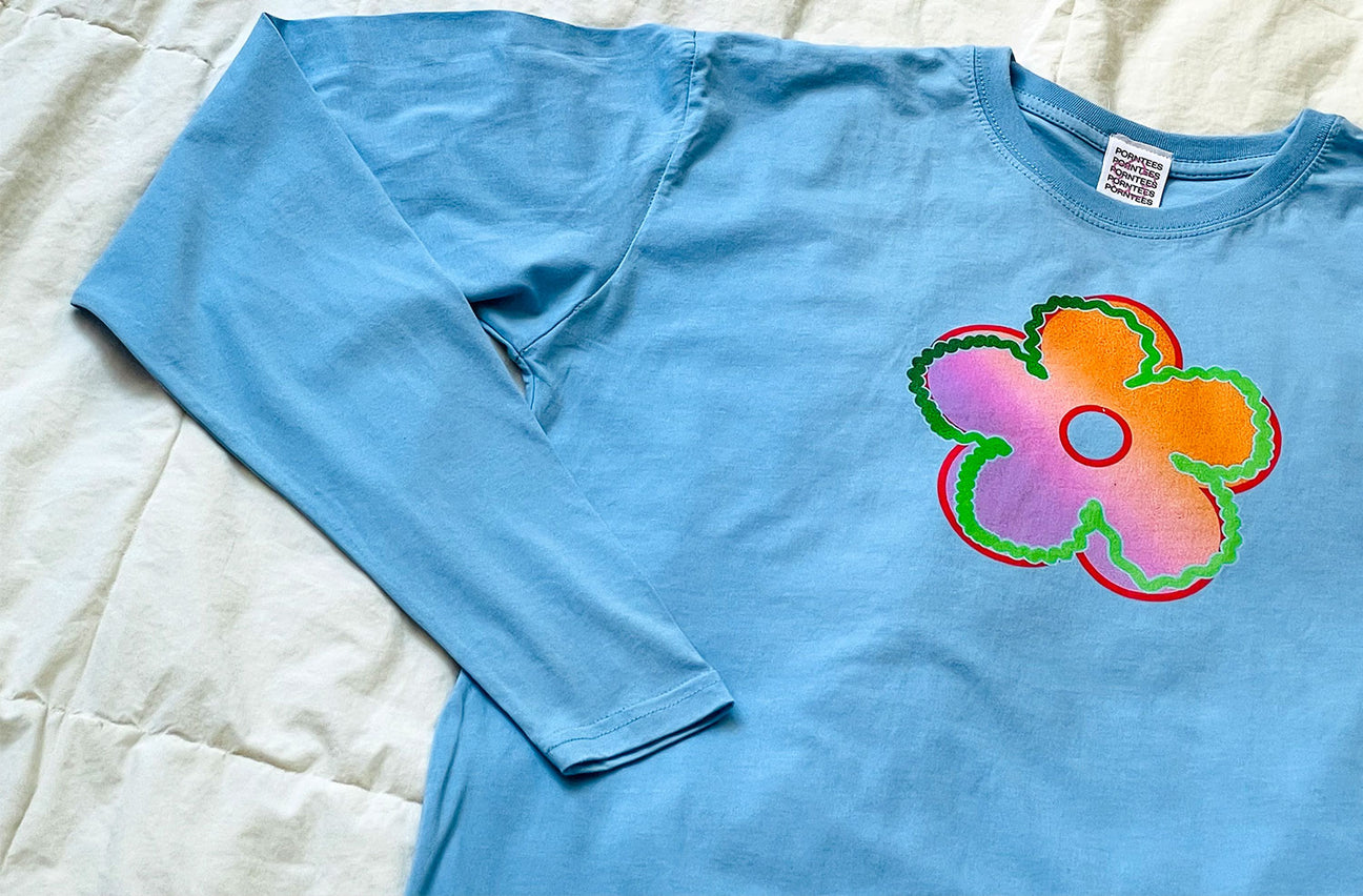 SUNSET FLOWER BLUE LONG SLEEVE