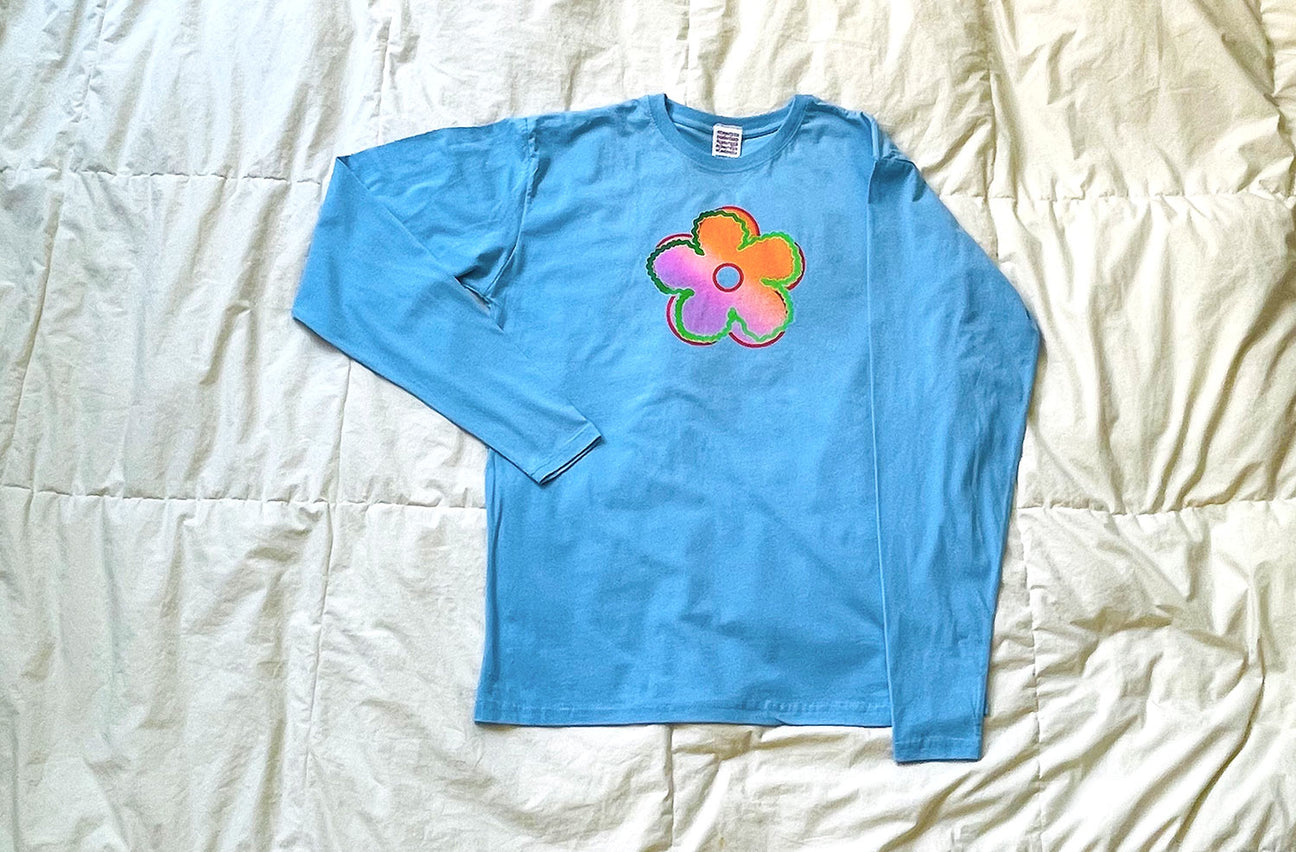 SUNSET FLOWER BLUE LONG SLEEVE