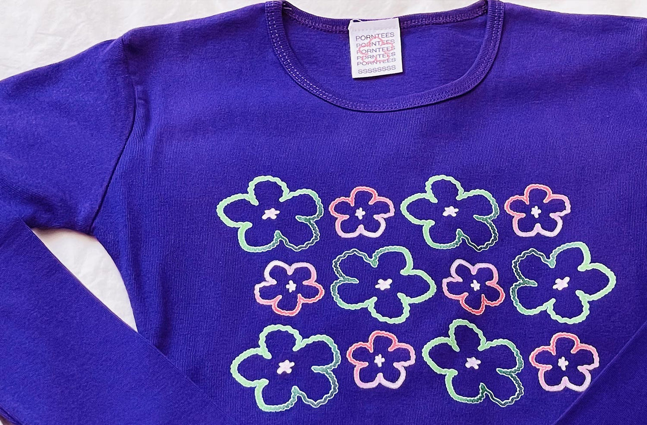 HIBISCUS FIELD PURPLE LONG SLEEVE
