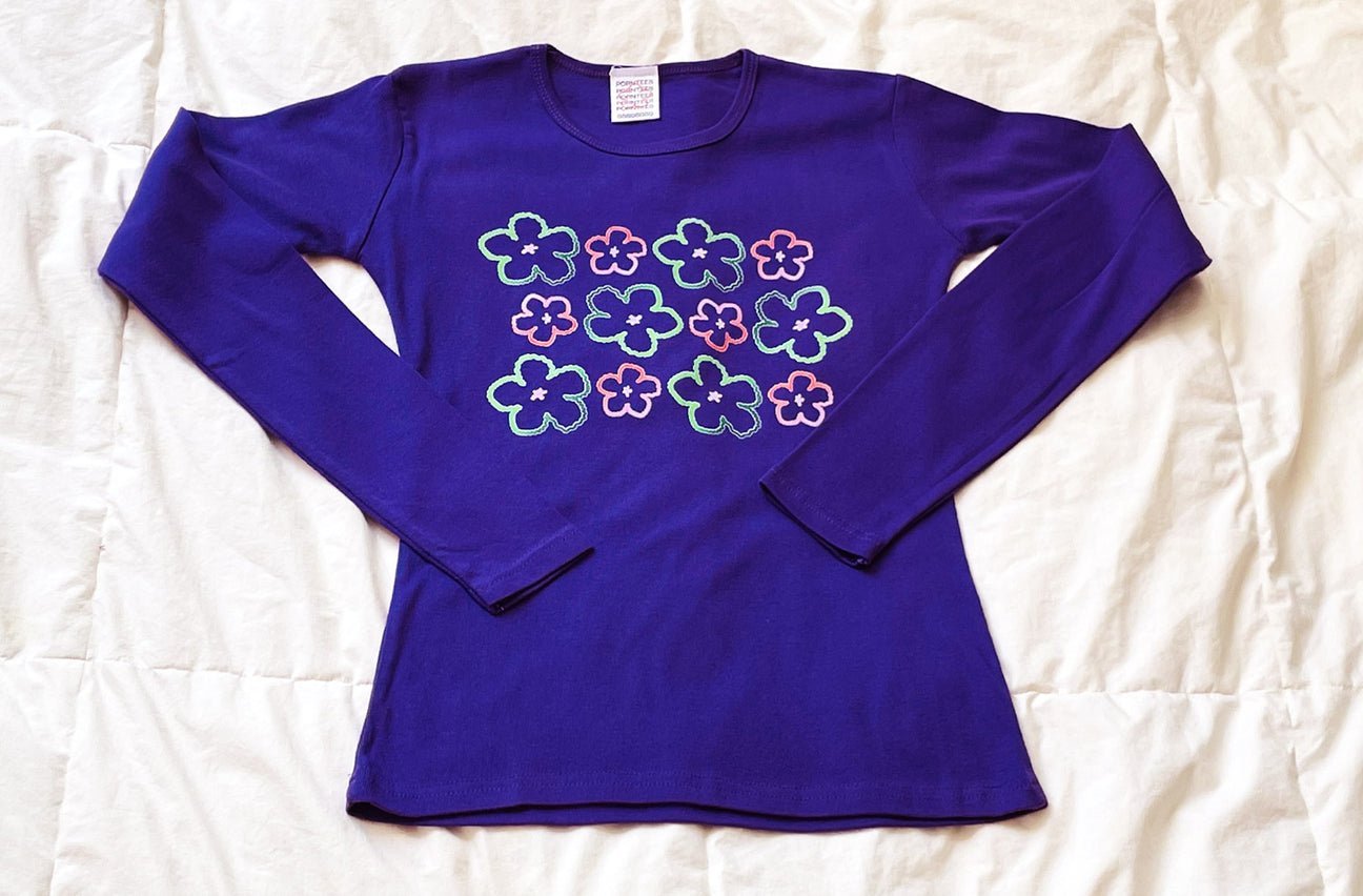 HIBISCUS FIELD PURPLE LONG SLEEVE
