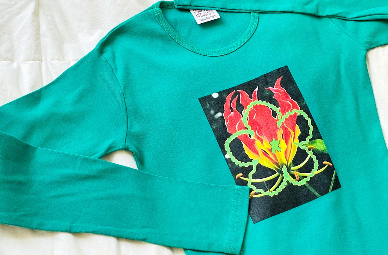 FIRE FLOWER PINE GREEN LONG SLEEVE