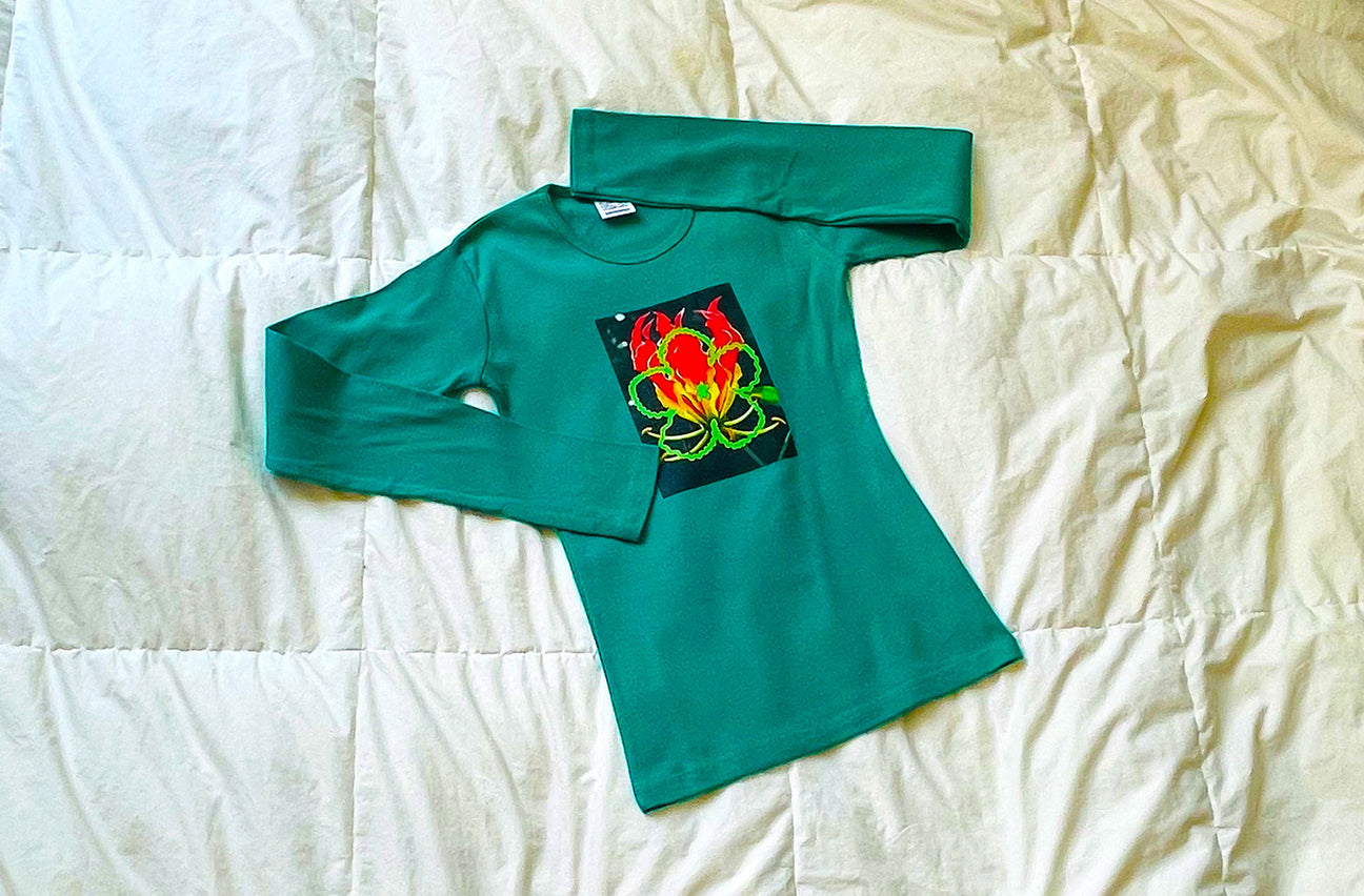 FIRE FLOWER PINE GREEN LONG SLEEVE