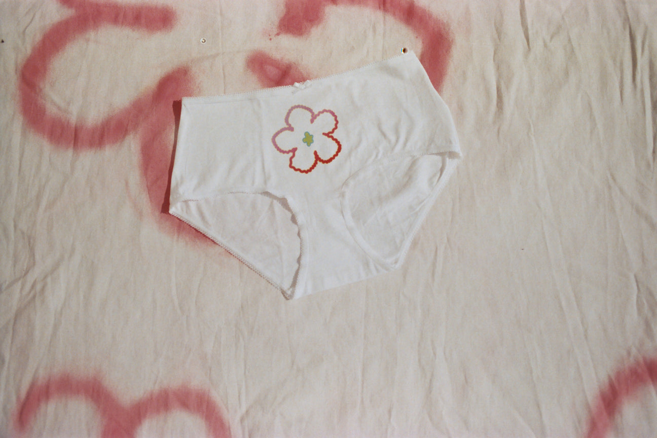 BLEEDING HEART GRADIENT WHITE UNDIES