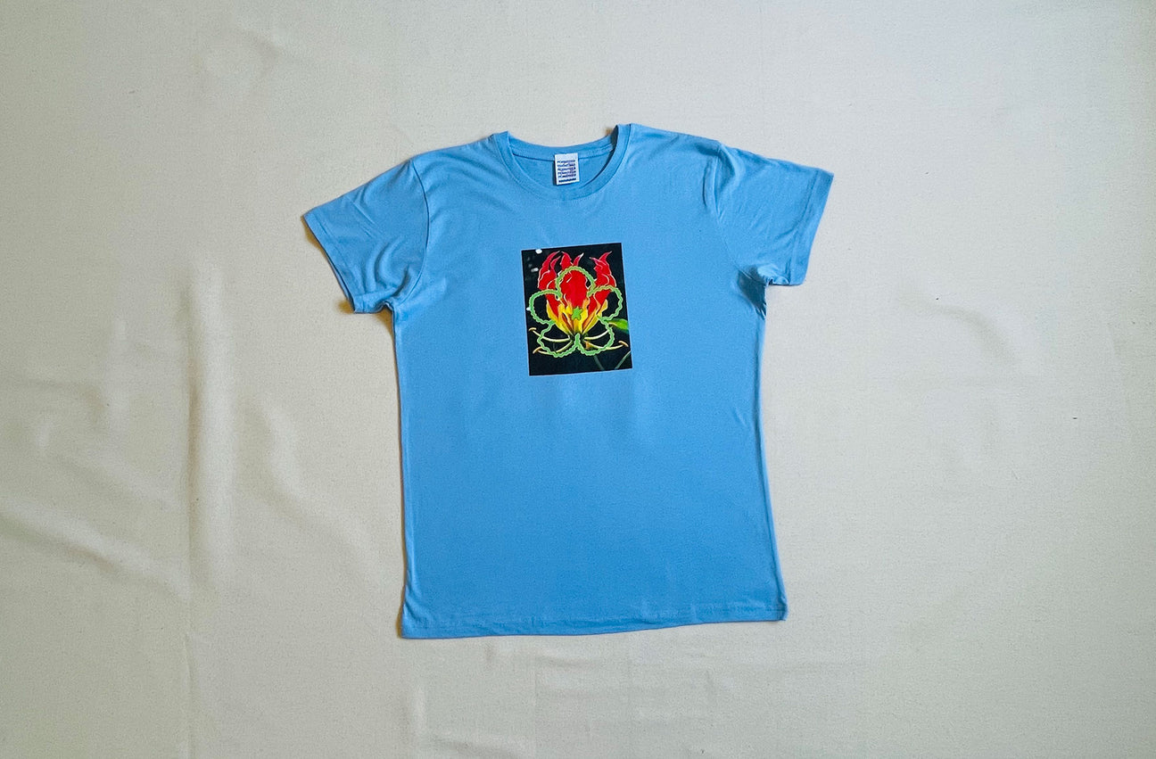 FIRE FLOWER BLUE TEE