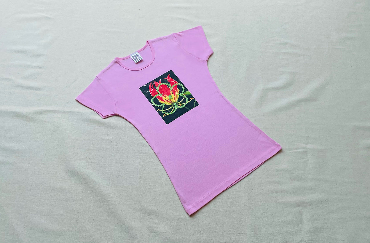 FIRE FLOWER BLUSH TEE