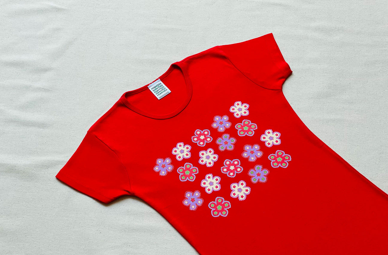 FLOWER FIELD RED TEE