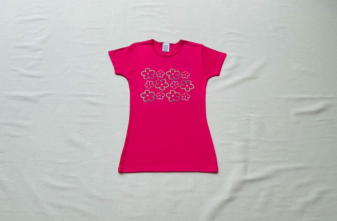HIBISCUS FIELD FUCHSIA TEE