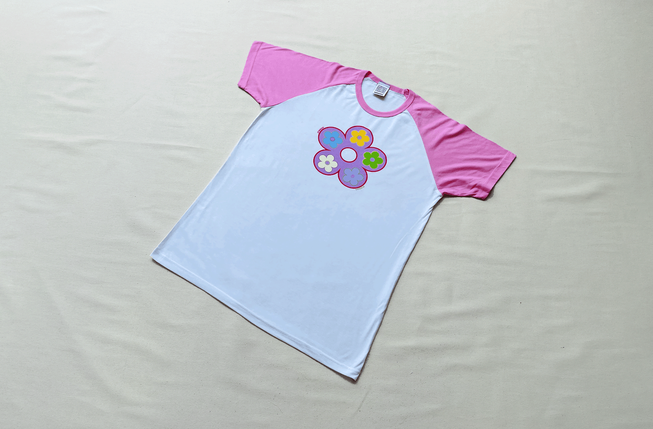 CLASSIC FLOWER WHITE/PINK TEE