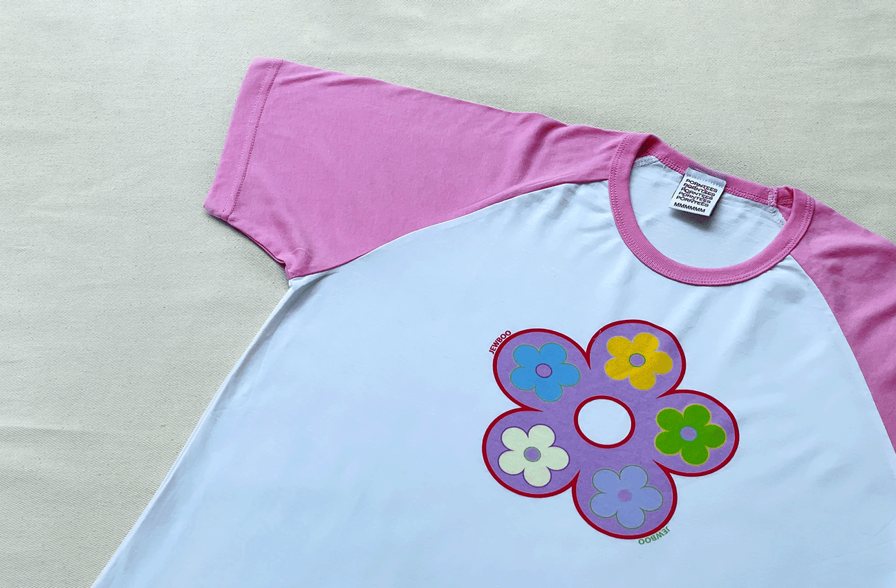 CLASSIC FLOWER WHITE/PINK TEE