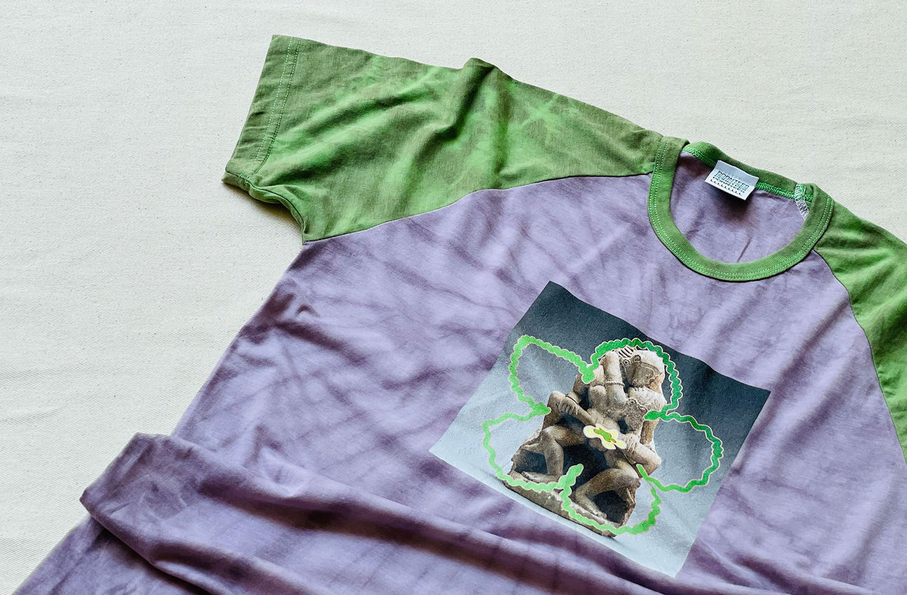 EROTIC STATUE BROWN TIEDYE/GREEN TEE