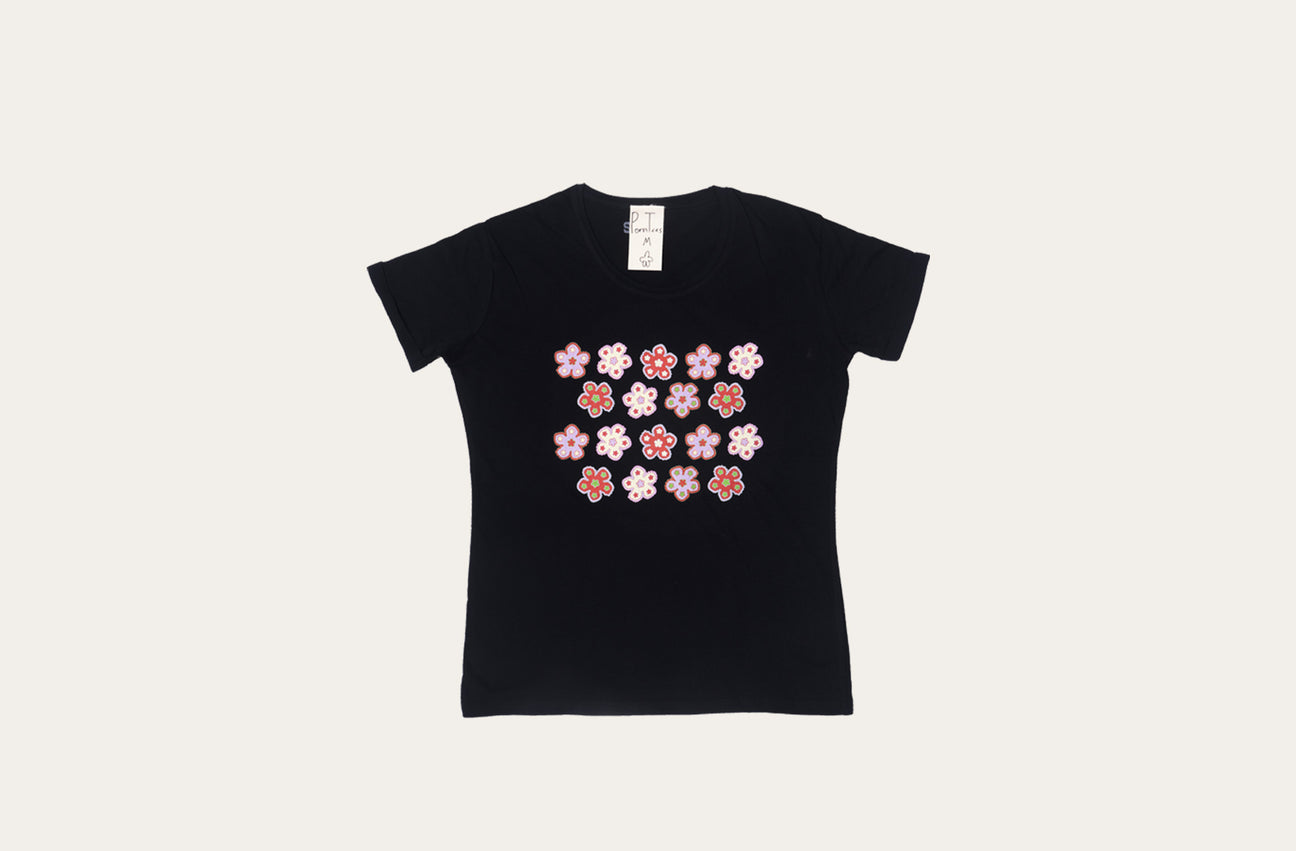 FLOWER FIELD BLACK TEE