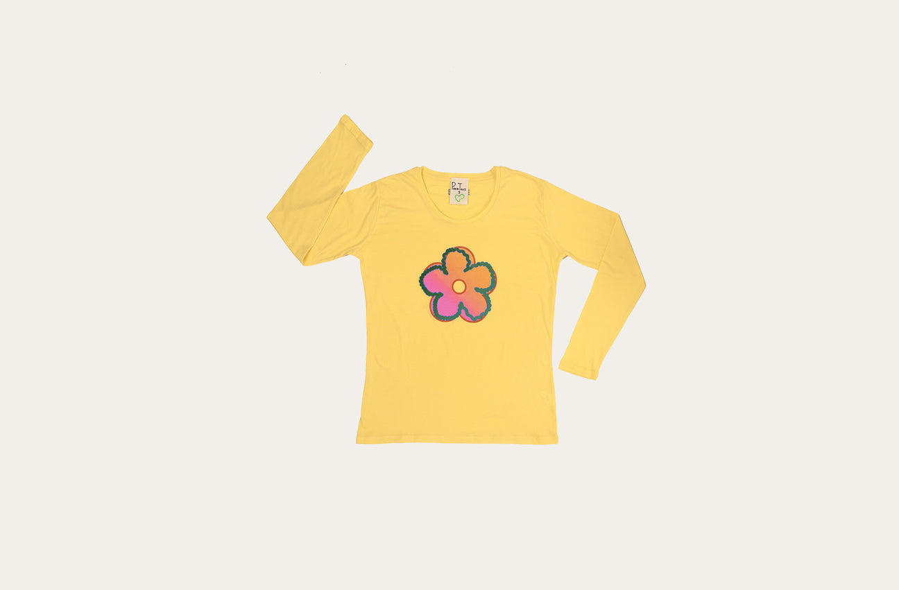 SUNSET FLOWER YELLOW LONG SLEEVE