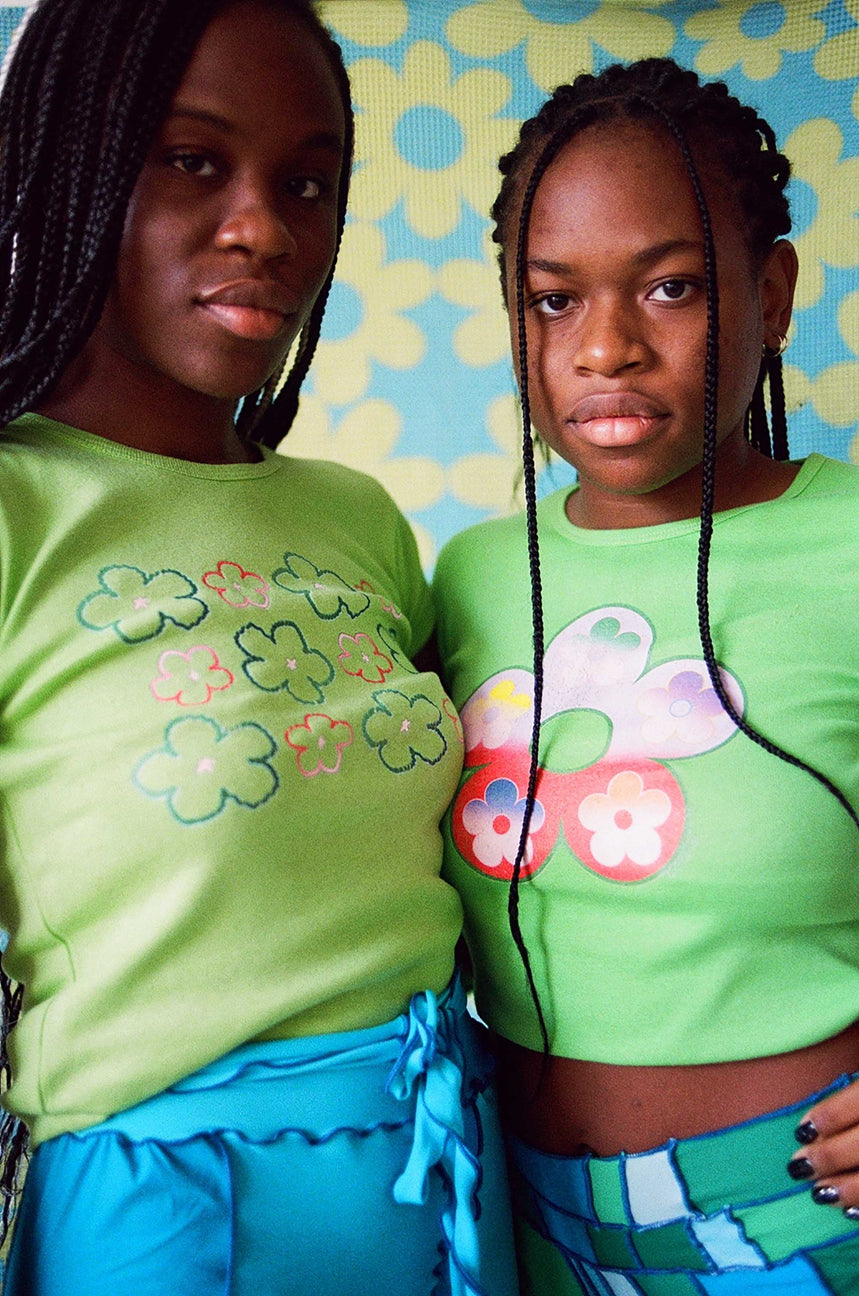 GRADIENT FLOWER GREEN LONG SLEEVE