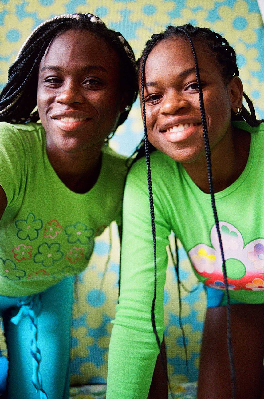 GRADIENT FLOWER GREEN LONG SLEEVE