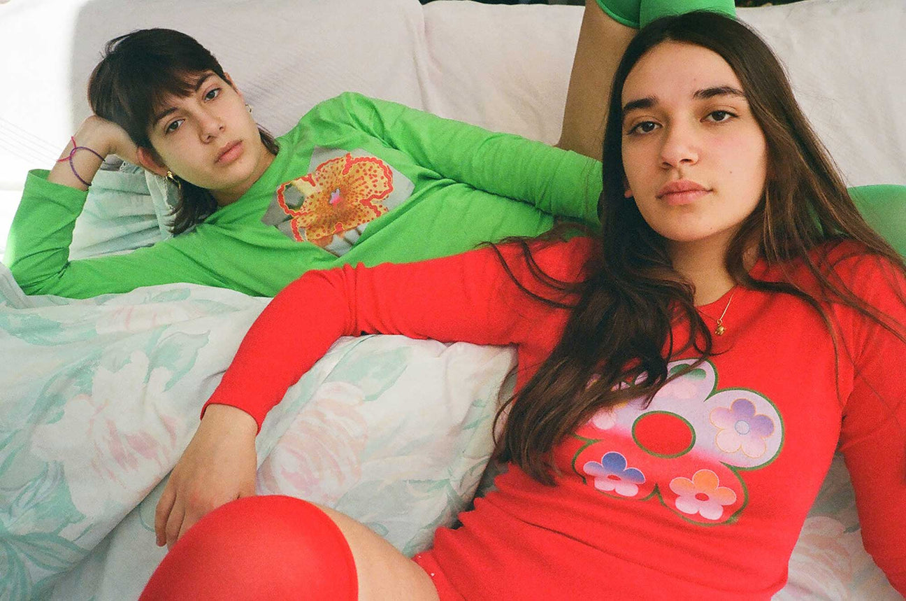 GRADIENT FLOWER RED LONG SLEEVE