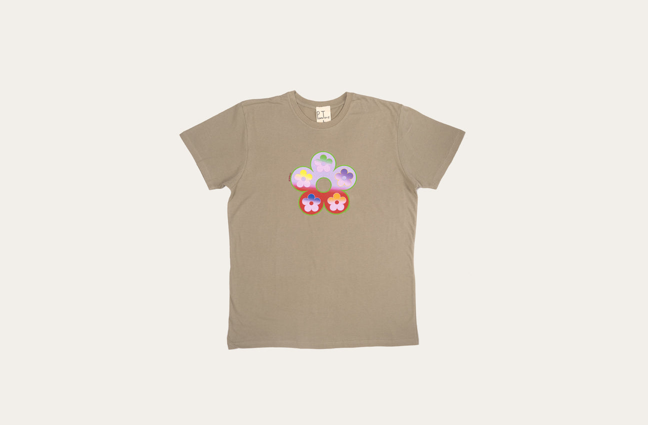 GRADIENT FLOWER SAND TEE