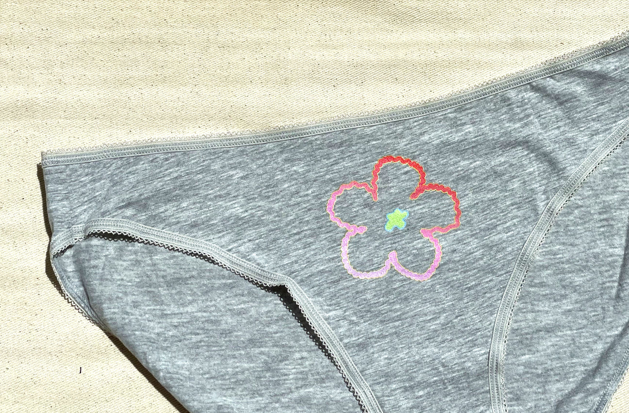 BLEEDING HEART GRADIENT GREY HIGH LEG UNDIES