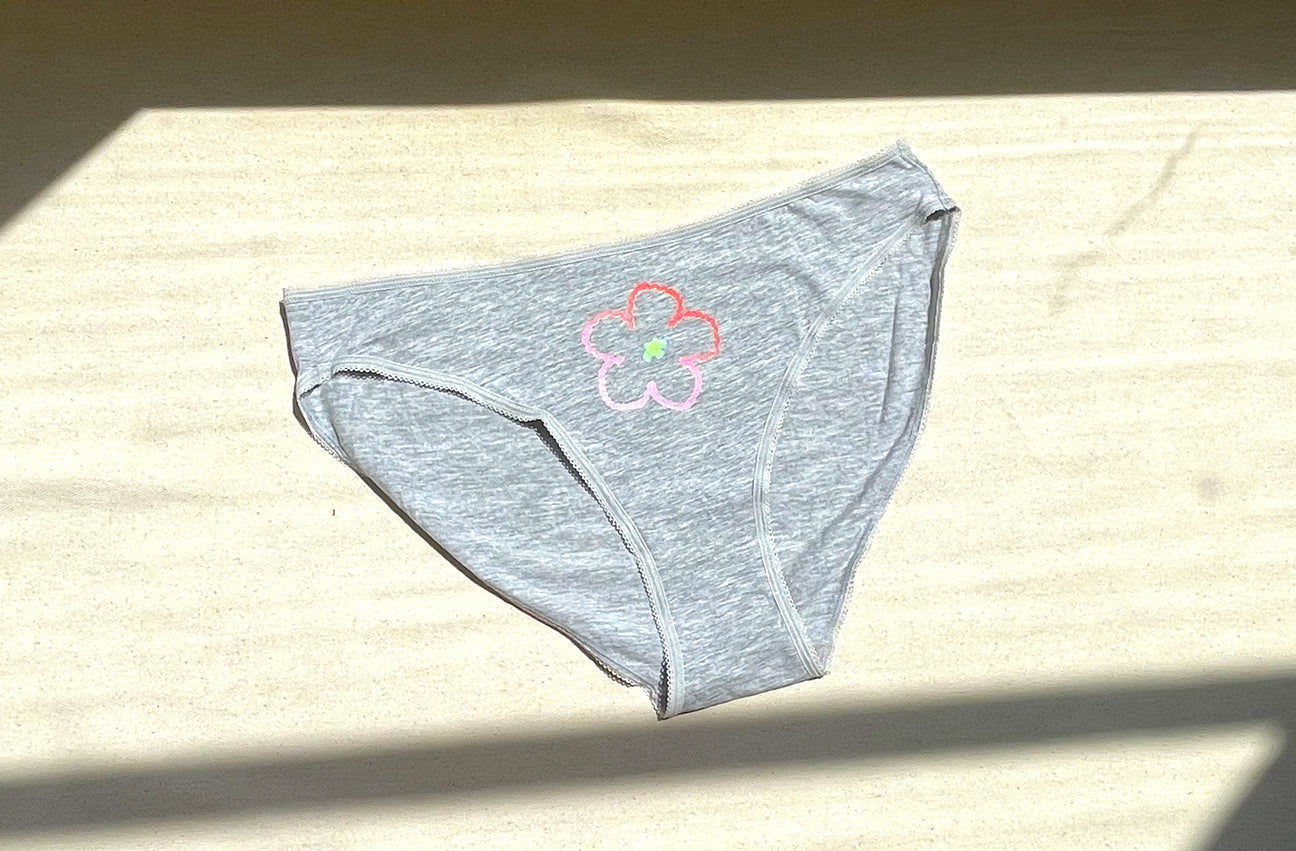 BLEEDING HEART GRADIENT GREY HIGH LEG UNDIES