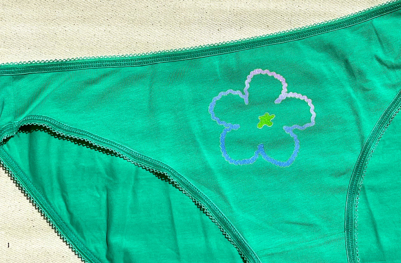 DAHLIA FISHNET GRADIENT GREEN HIGH LEG UNDIES