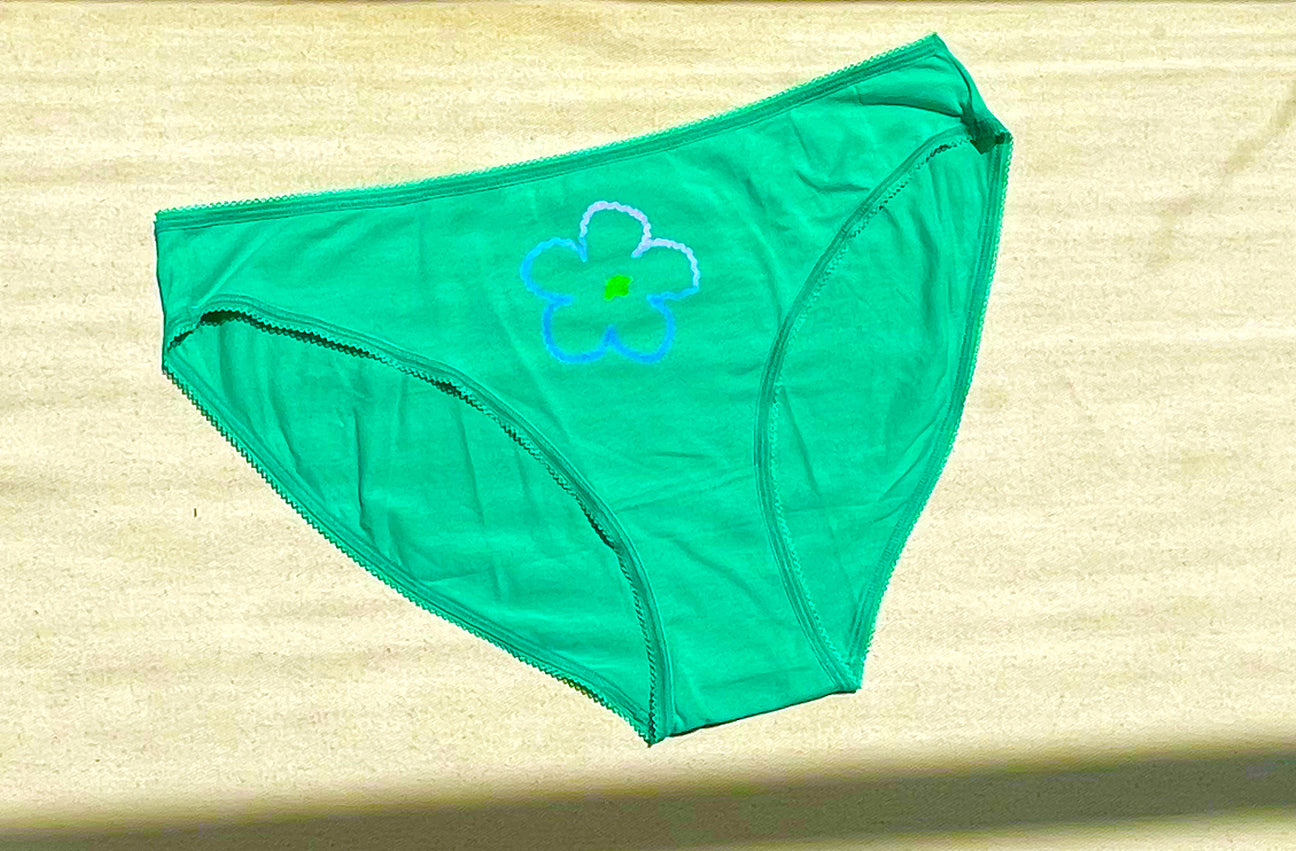 DAHLIA FISHNET GRADIENT GREEN HIGH LEG UNDIES