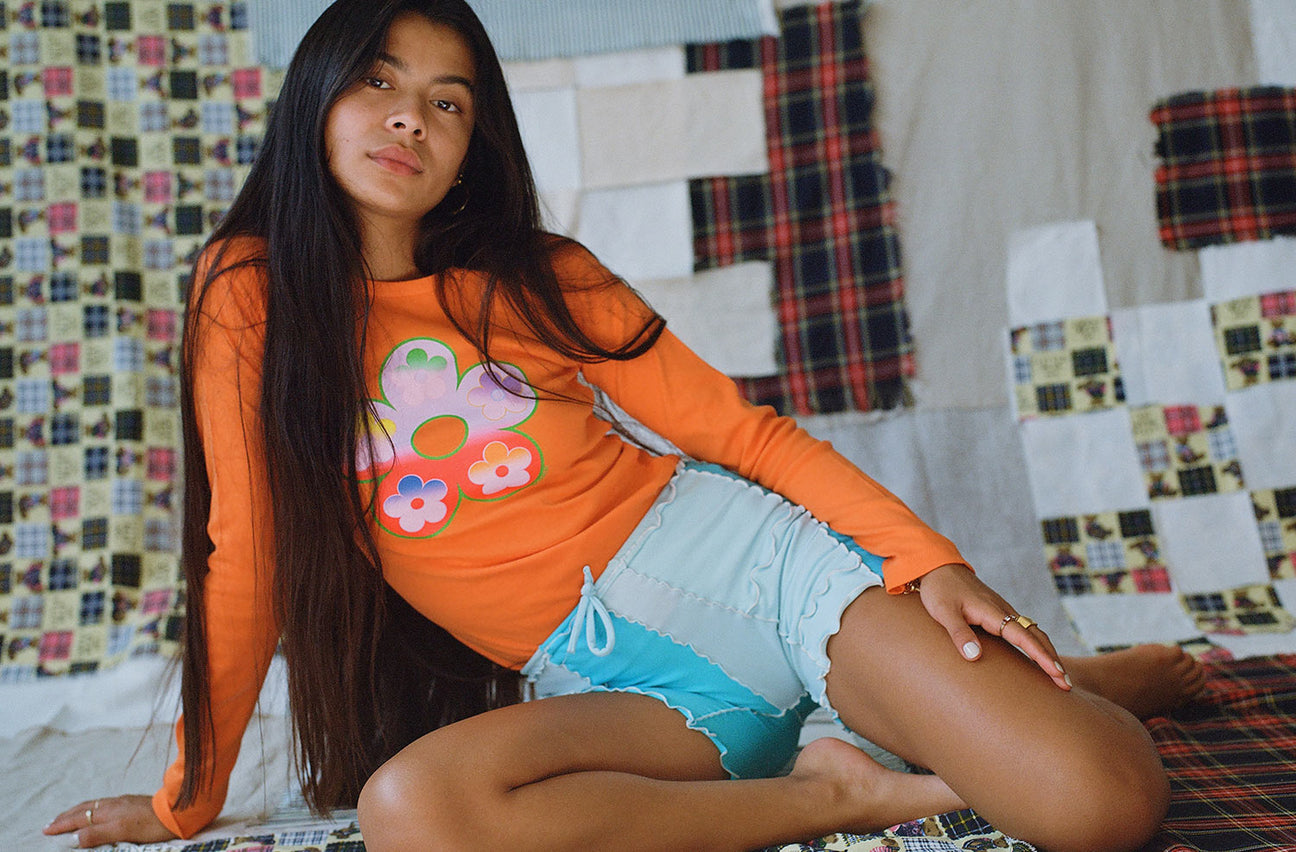 GRADIENT FLOWER ORANGE LONG SLEEVE